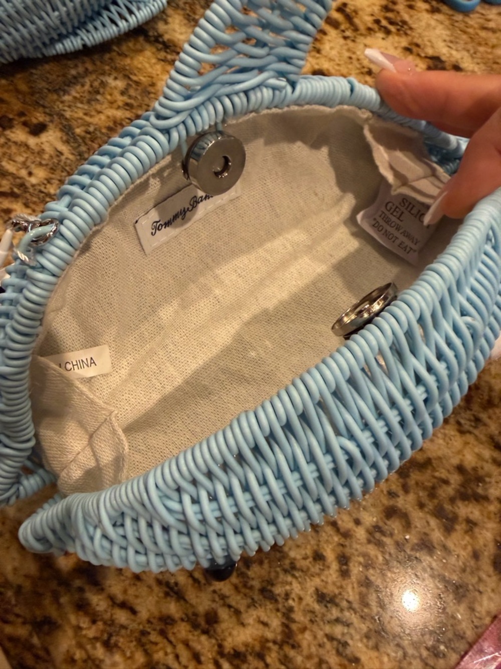 Tommy Bahama Blue Wicker Dolphin Crossbody/Clutch NWT - Picture 2 of 3
